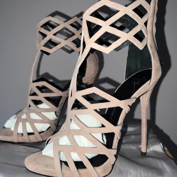 GIUSEPPE ZANOTTI COLINE 110 NIB Cage Suede Sandals Size 37 (Orig. $1195) - Picture 5 of 12